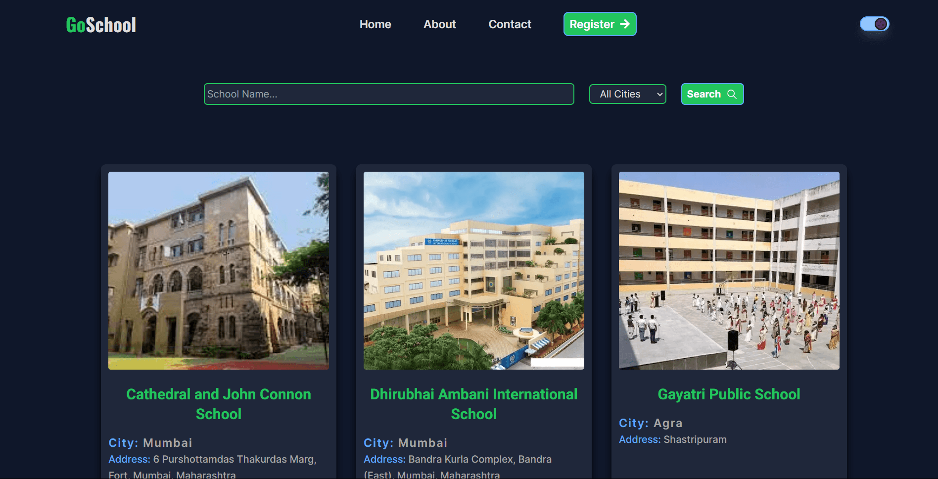 GoSchool - A School Finder App